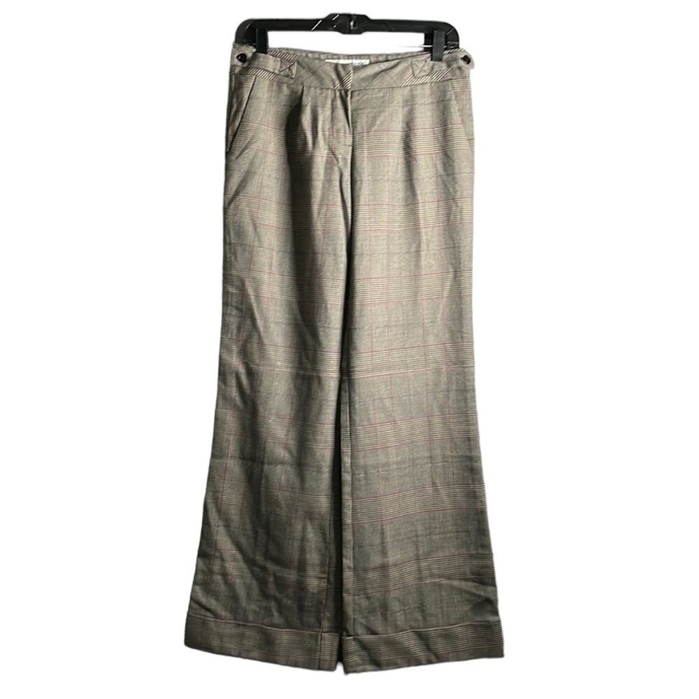 Trina Turk Gray Plaid Wide Leg Dress Pants 2